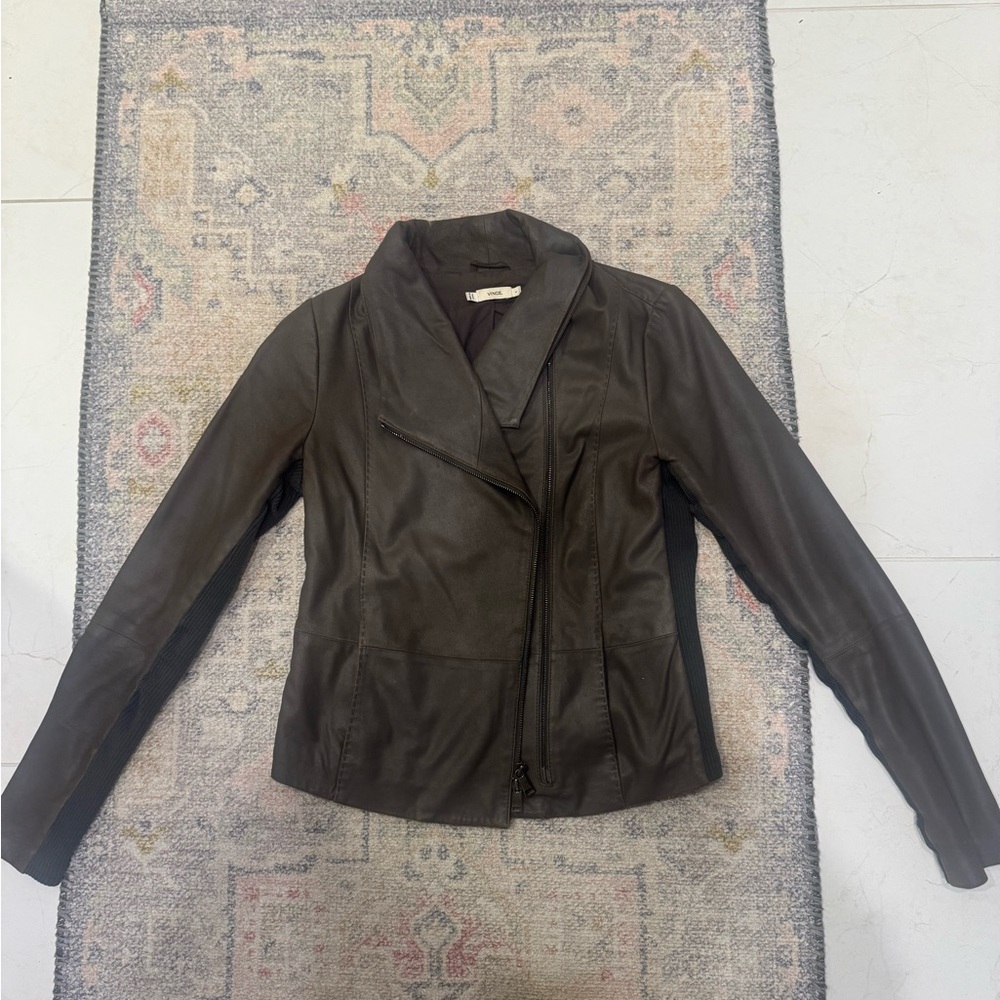 Women's Vince charcoal Leather Jacket